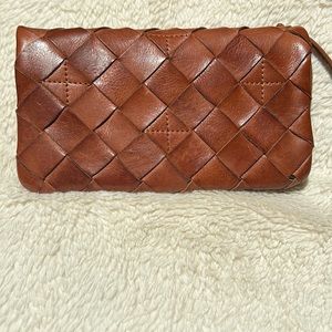 Vilenca Holland | Brown Leather Wide Weave Woven Wallet. Never used!